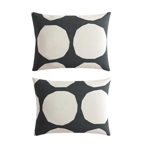 Image of MARIMEKKO - King Duvet Cover Set, Organic Cotton Bedding with Matching Shams, Bold & Modern Home Decor, GOTS Certified (Kivet Grey, King)