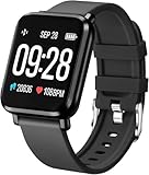 Tipmant Reloj Inteligente Hombre Mujer, Smartwatch con Oxímetro de Pulso Pulsómetro Podómetro Calorías Monitor de Sueño, Pulsera Actividad Impermeable IP68 Smart Watch para Android iOS