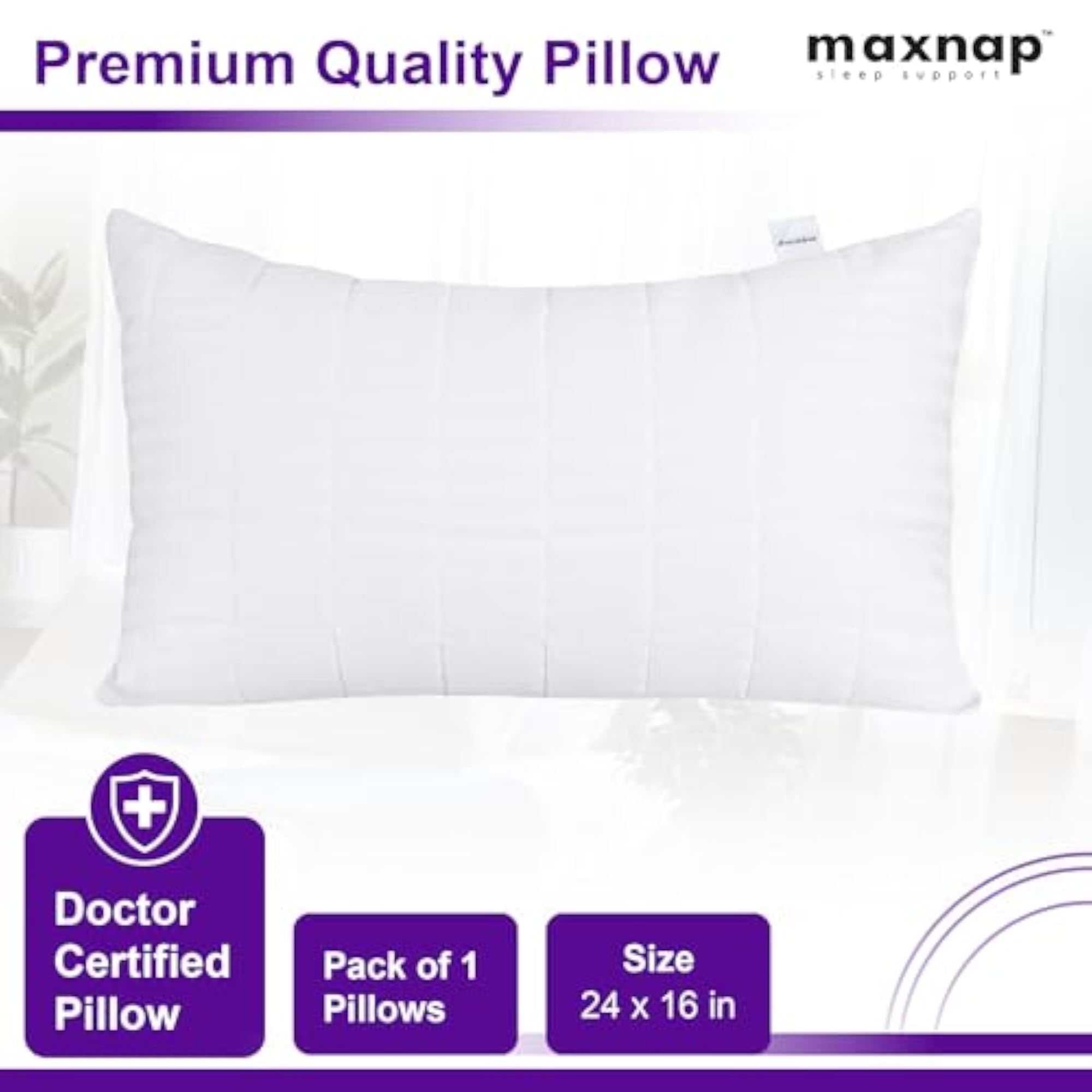 Comfort Sleeping Pillow Quilted Striped Fabric