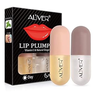Lip Plumper Gloss – natuurlijke lipplumper, plumper set bevat dag en nacht lipgloss-versterker voor vollere, gehydrateerde lippen, volume geven, bevochtigen