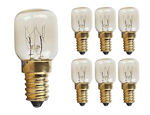 CTKcom 15W T22 E14 Base Oven Light Bulbs(6 Pack)- T22 Microwave Light Bulbs 120V Heat Resistant Bulbs 300