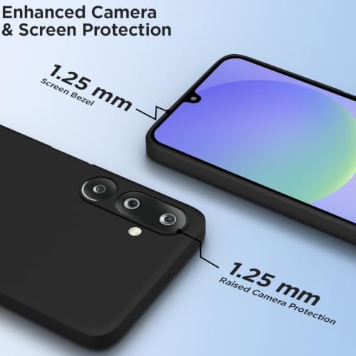 Image of Outlouders Back Cover for Samsung Galaxy M36 5G | Camera Protection | Durable Soft Matte Silicone Bumper Case (Black)