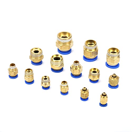 Conector rápido de montaje neumático de un toque Pc8-04 con rosca macho BSP robusta 5