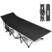 OVERMONT Oversized Folding Camping Bed for Adults,75 * 28" Extra Wide,2400D Oxford fabric,550lbs Load Capacity,Heavy Duty Sleeping Beds with Carry Bag, Portable Travel Camp Beds, Black