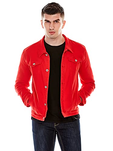 Image of Idopy Men`s Casual Cowboy Rugged Jean Denim Biker Trucker Jacket