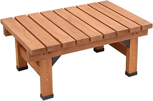 縁台 木製 小型 幅90 屋外 庭 ベンチ 縁側 ウッドデッキ 90x58cm ライトブラウン