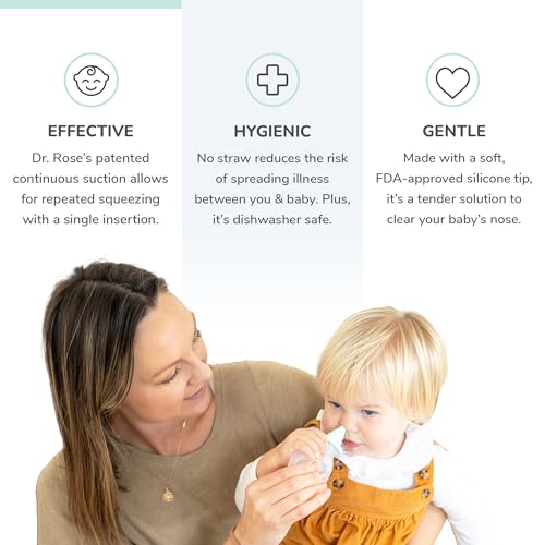 Image of Dr. Rose's Nasal Aspirator for Baby | Pediatrician Patented Dual-Suction Nose Cleaner for Baby (Pack of 1, 1, Count)