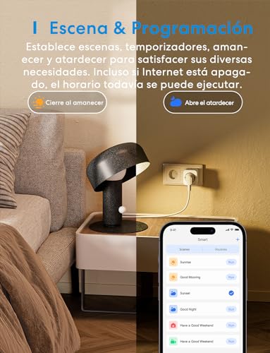 Meross - Toma conectada tipo F, 16 A, WiFi compatible con Alexa y Google Home, 2 tomas inteligentes con medición de consumo Bluetooth - imagen 8