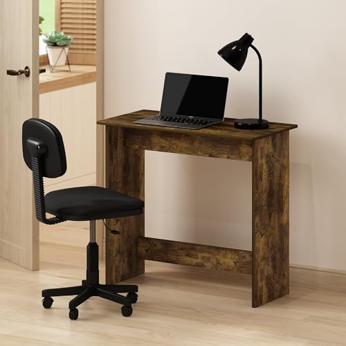 Image of Furinno Simplistic 31-Inch Rustic Brown Computer Desk, Small Office Desk, Rectangular Home Office Desk with Drawers, Gaming Desk for Home Office, Bedroom, Study Room, Amber Pine