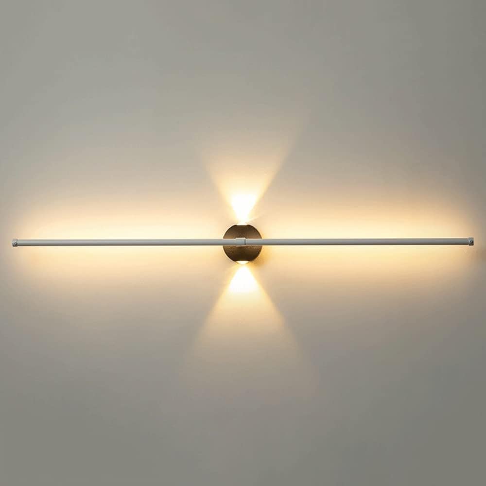 VDOQTLJT Linear Sofa Corner Atmosphere Light Modern LED Wall Lights White Metal Lamp with Silicone Shade Long Strip Washer in Corridor 4000K Decorative Lighting Sconce chandeliers mode(120CM)