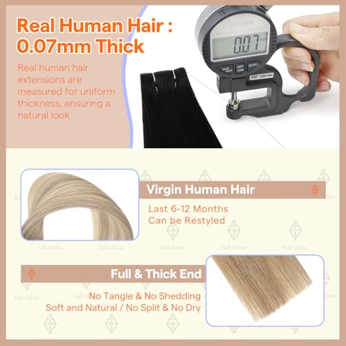 Image of Full Shine Skin Weft Tape in Hair Extensions Human Hair Balayage Color 3 /8 /22 Insert Machine Remy Tape in Virgin Extensions 25Gram Injection Tape Ins Human Hair Extensions 10Pcs 20Inch