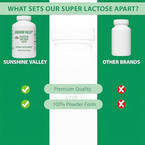 Image of Sunshine Valley Lactose Powder (Milk Sugar), Fine White Powder, 8 oz | Fine White Powder for Baking, Cooking & Brewing, Versatile Ingredient for Food Mixtures & Recipes