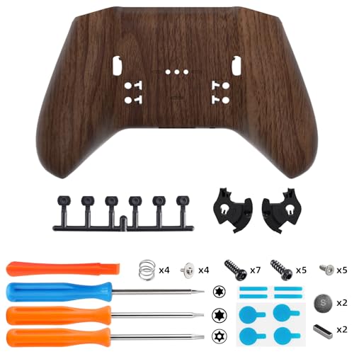 Image of eXtremeRate Replacement Bottom Shell Case for Xbox Elite Series 2 Controller, Wood Grain Back Housing Shell Cover for Xbox Elite Series 2 Core Wireless Controller Model 1797
