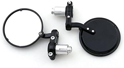 Black Motor 3Round 7/8 Handle Bar End Rearview Mirrors For Honda Harley Suzuki Black Motor 3Round 7/8 Handle Bar End Rearview Mirrors For Honda Harley Suzuki