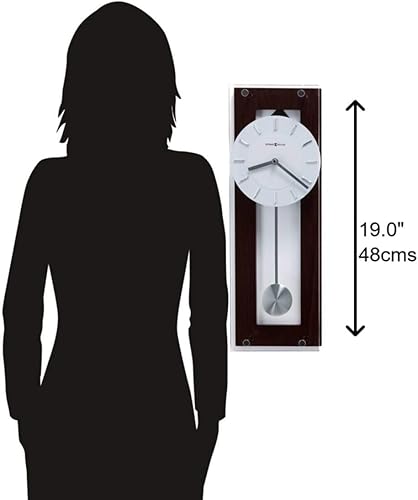 Miniatura 2 de Howard Miller Adams - Reloj de pared II, acabado espresso, péndulo con acabado plateado, detalles cromados estilo wengué, movimiento de cuarzo,