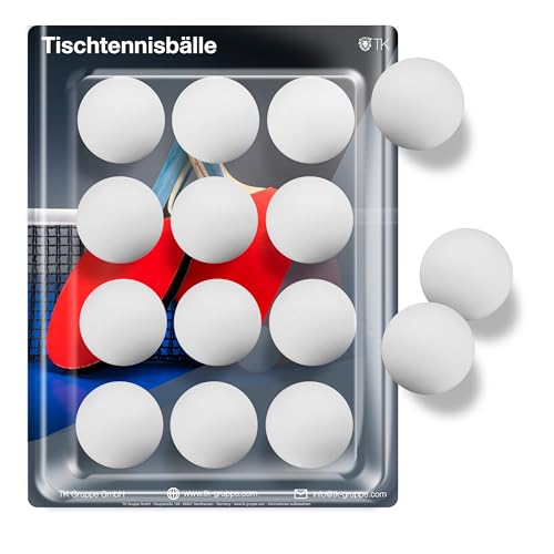 TK Gruppe Timo Klingler 12x Tischtennisbälle Ball Bälle weiß Set Tischtennisball 40 mm Ping Pong für Training & Wettkampf - Tischtennis Indoor & Outdoor