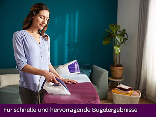 Philips GC6704/30 Dampfbügelstation Fast CareCompact (2400 W, 5,2 bar Dampfdruck, 200g/Min. Dampfstoß, 1,3L Wassertank) lila - 3