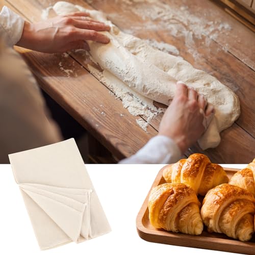 2PCS Proofing Cloth for Bread Baking 14x18 Inches Linen Cloth Reusable Bread Proofing Cloth Thick Baking Bread Cloth for Dough, Baguettes, Loaves, Pastry, Homemade Bread - Thumbnail 6