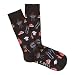 K. Bell Socks Men's Grill Crew, Black, Sock Size: 10-13/Shoe Size:9-11