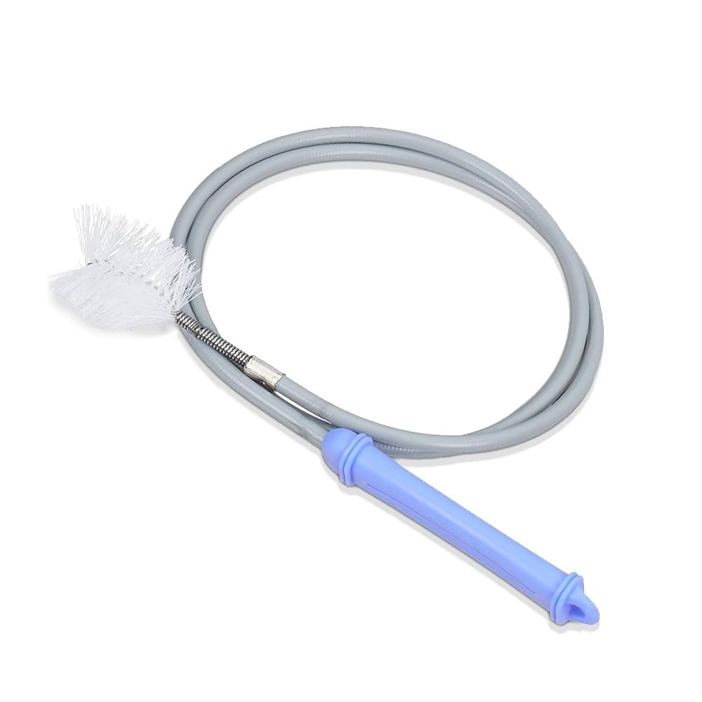 Drain Snake & Toilet Unblocker Tool – 1m Sink Plumbing Wire, Hair Clog Remover Toilet Auger, and Sink Cleaning Brush for Blocked Drains