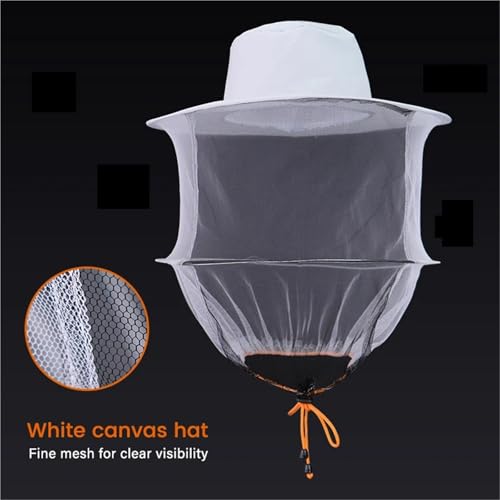 Chapeaux anti-abeilles à double maille noire pour outils apicoles - 5