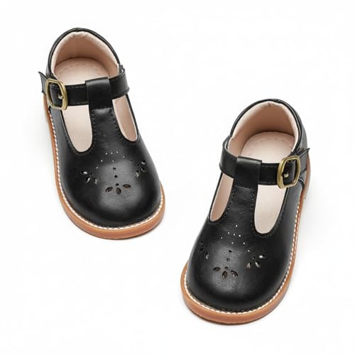 Image of GINFIVE Toddler Girls Dress Shoes Little Kids Flats School Mary Janes Shoes