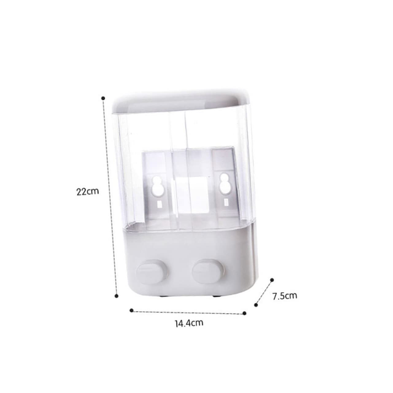 Distributore di Sapone a Doppia Camera da Parete, Plastico Bianco | Ricaricabile e Riutilizzabile, Design a Parete Aspirazione, Adatto per Doccia e Lavello, Due Scomparti