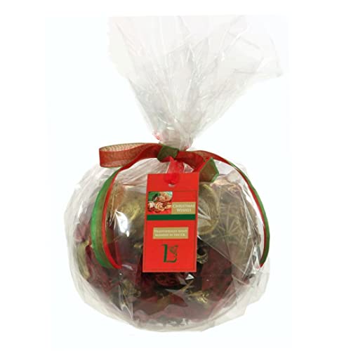 Angraves Xmas Wishes Scented Pot Pourri Glass Fish Bowl Vase Gift Wrapped Set (20cm) Christmas