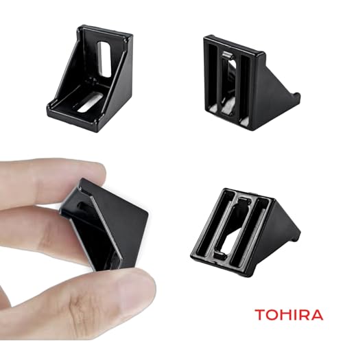 Image of 3030 Series Aluminum Extrusion Corner Brackets - 10 Sets Black 90 Degree Angle Connectors for 8mm T-Slot, CNC /Robotics Frame Accessories