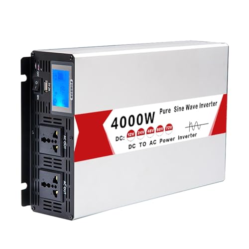 HENGJINGTR 2000W �s���A�����g�p���[�C���o�[�^�[�ADC 72V 60V 48V 24V 12V ���� AC 110V/220V �ւ̃J�[�J�o�[�^�[�ALCD�f�B�X�v���C�t���ŃL�����v��I�t�O���b�h���z���C���o�[�^�[�ɑΉ��A�s�[�N4000W,1