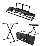 YAMAHA PSR-F52 Teclado Portátil de 61 Teclas + Audibax Onyx Pack de Soporte Teclado/Piano + Banqueta + Funda Teclado 61 Teclas