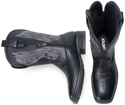 Image of Jousen Cowboy Boots for Men Square Toe Western Side Zipper