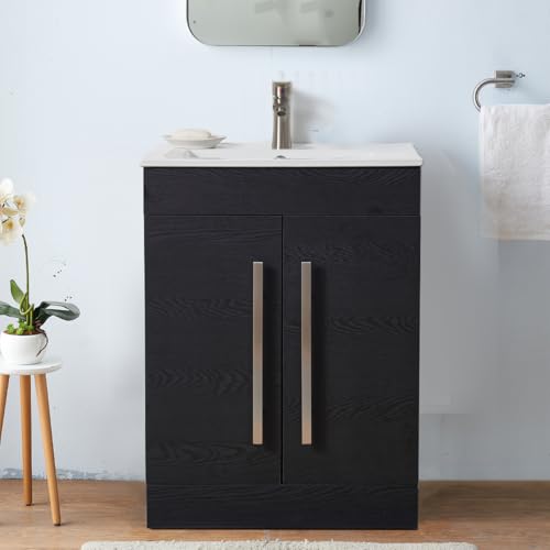 Wenore Home 24 Inch Small Bathroom Vanity with Ceramic Sink,