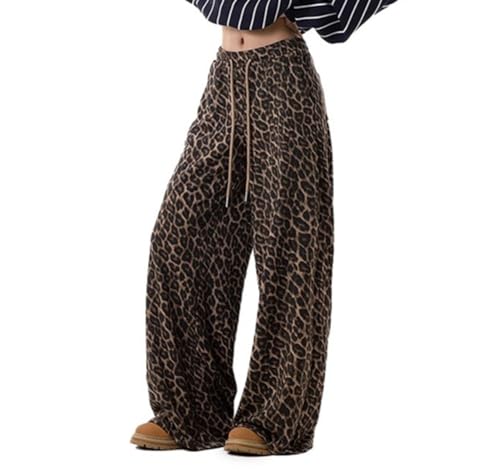 Y2k Pants Aesthetic Pants Cargo Pants Leopard Print Pants Baggy Pants Pants for Women Streetwear Pants