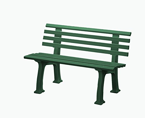 Preisvergleich Produktbild Sitzbank / Gartenbank 2er Design: Ibiza, Länge 120cm, grün (hochwertiger Kunststoff, Parkbank Made in Germany)