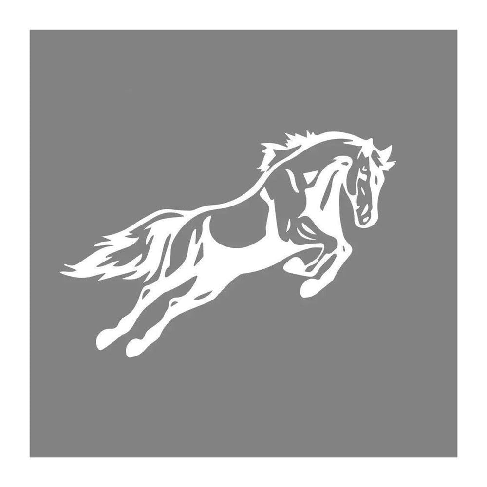 Jumping Horse Car Sticker Body Windshield Vinyl Decal Auto Exterior Decoration(Glossy White)