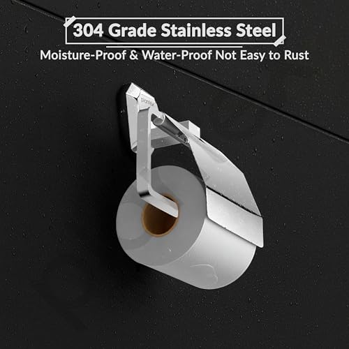 Image of Plantex Toilet Paper Holder for Bathroom /304 Grade Stainless Steel Tissue Paper Roll Holder /Bathroom Accessories - Pack of 1 (PM-2410, Chrome)