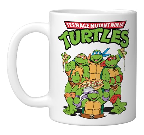 Taza cerámica Teenage Mutant Ninja Turtles Pizza Crew blanca miniatura 1