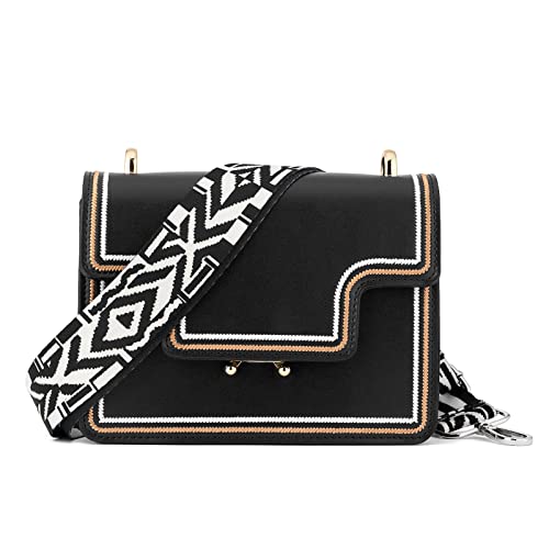Image of Silvery Buckles Wide Shoulder Strap Adjustable Replacement Belt Crossbody Canvas Bag Handbag