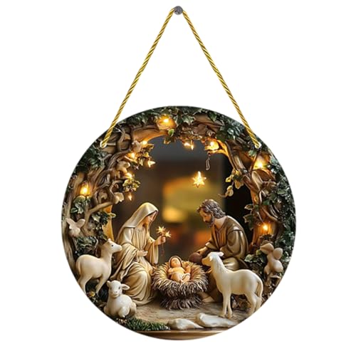 Krippen-Fensterdekoration, Acryl, Jesus und Jungfrau Maria,...