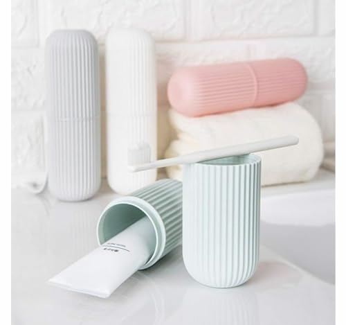 Image of Plastic Portable Toothbrush Storage Case for Travel Bathroom Hiking Camping Pen Pencil Stationery Box for Healthy Life, Toothbrush Holder (Pack of 1)