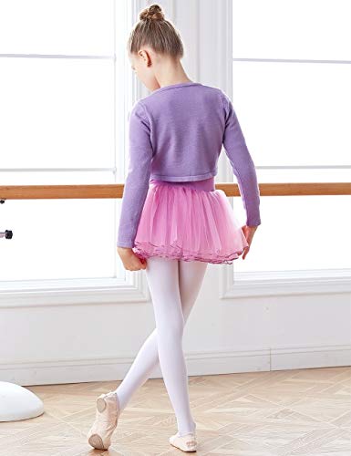 Daydance Toddler Girls Knit Dance Sweater Long Sleeve Crop Wrap Top for Ballet, Gymnastic3