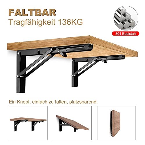 LYCXAMES Folding Console 500 mm, Pack of 2 Folding Console Heavy Duty ...