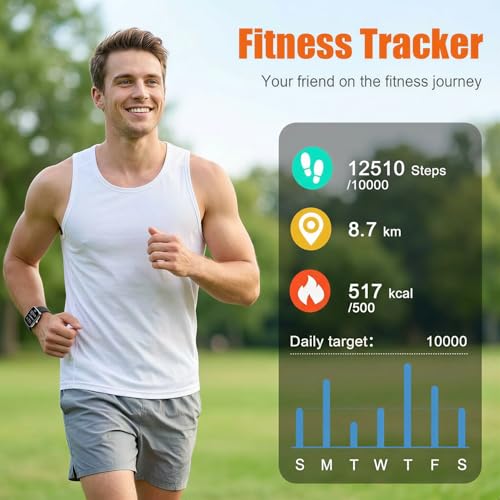 Image of Smart Watch for Men Women (Answer /Make Call), 1.83 inch HD Touchscreen Fitness Tracker, 110+ Sport Modes, Fitness Watch with Heart Rate /Sleep Monitor /Step, IP68 Waterproof Smartwatch for iPhone Android