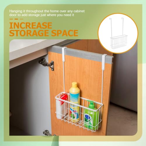 Organizador colgante de acero blanco para puerta de armario en cocina y baño 7