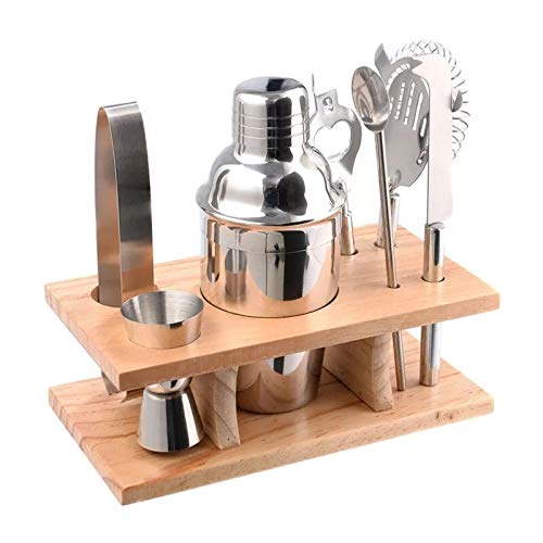350ml Edelstahl Cocktail Shaker Mixer Getränk Barkeeper Browser Kit Riegel Set Werkzeuge Mit Weinregal Ständer