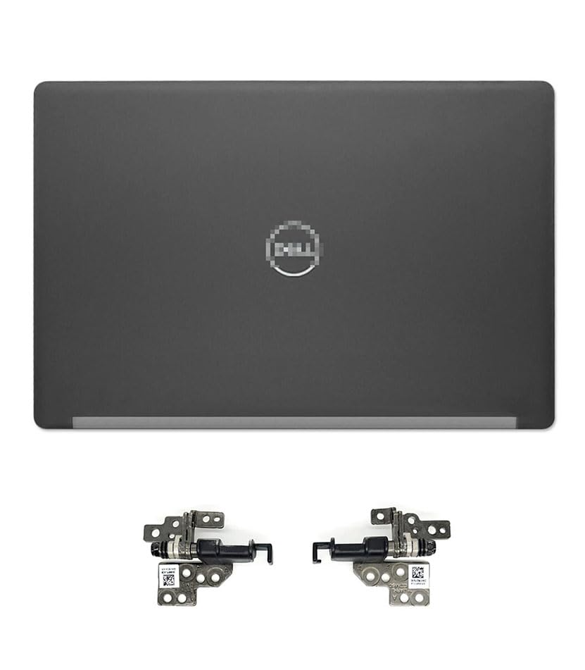 LCD Back Cover Top Lid + Screen Hinges Compatible with Dell Latitude 5280 5290 E5280 E5290 Series 12.5 inch Laptop (A+H)