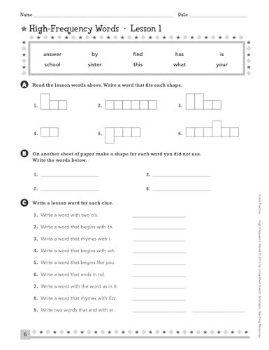 Extra Practice for Struggling Readers: High-Frequency Words: Motivating Practice Packets That Help Intermediate Students Master 240 Essential Words They Need to Know to Succeed in Reading and Writing