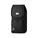Newyorkcellphone Vertical Rugged Case with Extra Zipper Pocket, Metal Clip, Pen Holder and Belt Loops fits Nokia x100 Phone with Cover., black