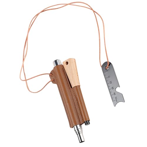 Pedernal de fuego, ferrocerio perforado de supervivencia, kit de caña ferro con mango de cordón de paracaídas, iniciador de fuego de pedernal para y senderismo, paquete de 1